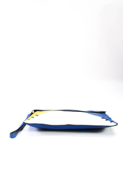 Fabiola Pedrazzini Women's Colorblock Envelope Clutch Handbag Blue Size M
