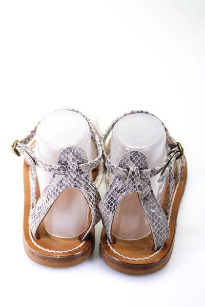 Kjaques St. Tropez Womens Animal Print Strappy Sandals Gray Size 40 10