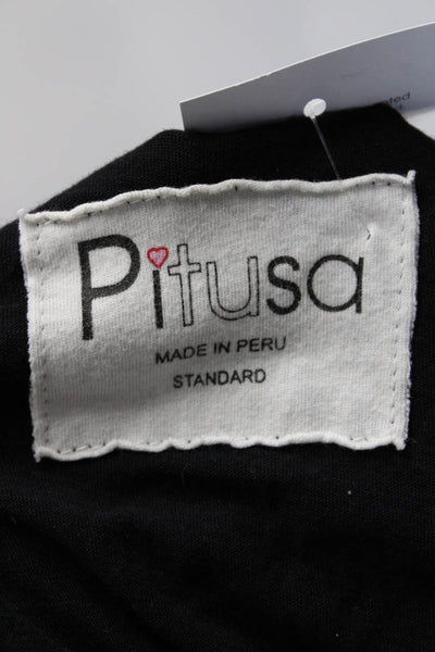 Pitusa Womens Cotton Jersey Knit One Shoulder Tasseled Tunic Multicolor Size OS