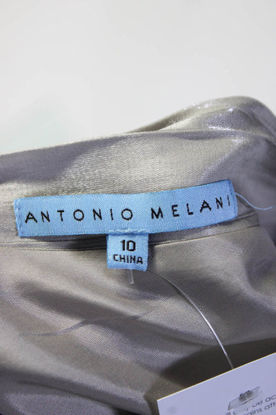 Antonio Melani Womens Boat Neck Sleeveless Knee Length Dress Silver Tone Size 10