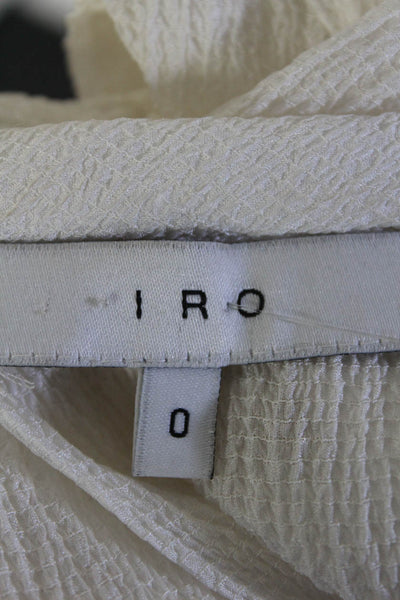 IRO Womens Valli Textured Silk Sleeveless Y Neck Top Blouse White Size 0