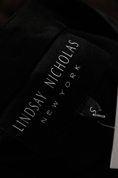 Lindsay Nicholas Women's Long Sleeve Button Up Shift Dress Black Size S