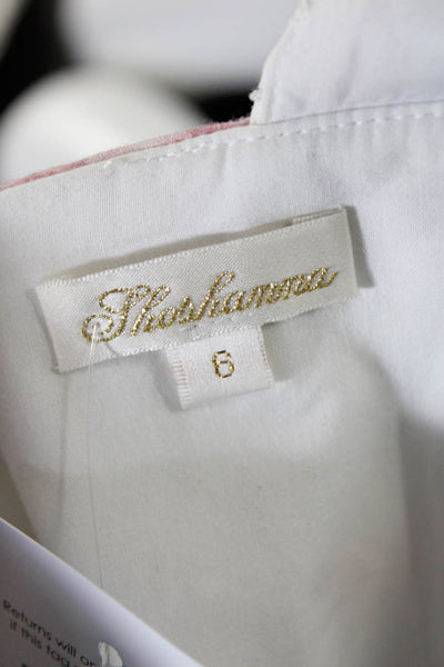 Shoshanna Womens Back Zip Sleeveless Square Neck Abstract Dress White Multi 6