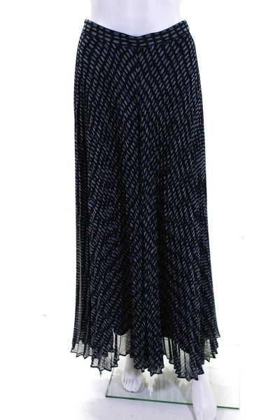 Club Monaco Womens Blue Printed Pleated Zip Back Lined A-Line Maxi Skirt Size 6