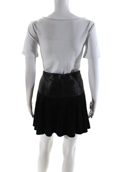 Tibi Women's Textured Skater Skirt Black Size 10