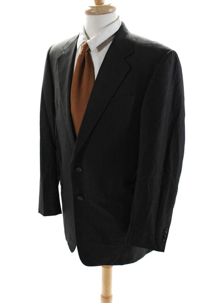 Hickey Freeman Mens Two Button Boardroom Blazer Gray Wool Size 40 Long