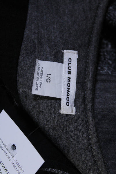 Club Monaco Womens Cotton Tweed Asymmetrical Side Zip Vest Gray Size L
