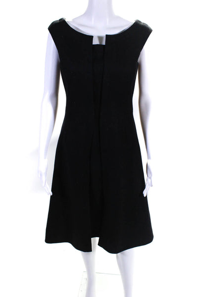 Barneys New York Women's Wool Sleeveless V-Neck Mini Tank Dress Black Size 4