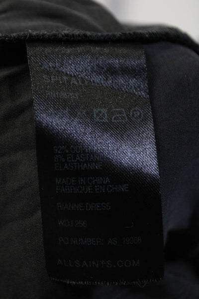 AllSaints Co Ltd Spitalfields Women's Long Sleeve Ruched Mini Dress Gray Size 12