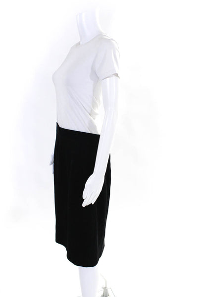 Akris Punto Womens Back Zip Knee Length Pencil Skirt Black Wool Size 12