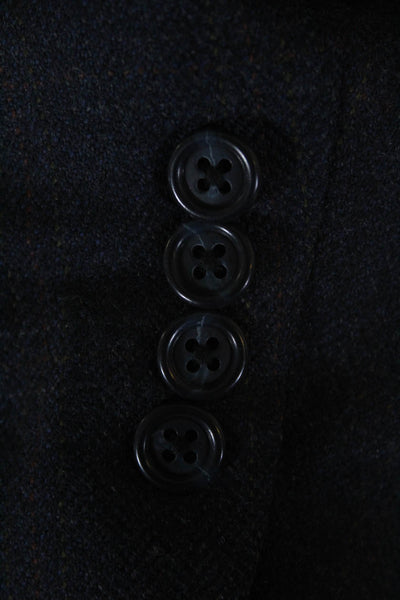Hart Schaffner Marx Mens Three Button Notched Lapel Plaid Blazer Jacket Gray 42R