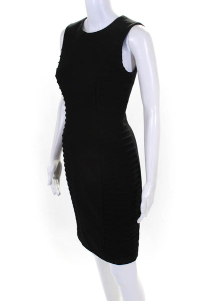 Calvin Klein Women's Cotton Sleeveless Crew Neck Ribbed Mini Dress Black Size 2