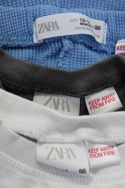 Zara Girls Cotton Pocketed Ribbed Mini Shorts Blue Size 12-18 Lot 3