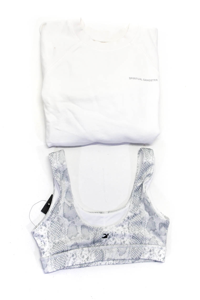 Spiritual Gangster Women's Sports Bra Sweatshirt White Gray Size XS S -  Shop Linda's Stuff