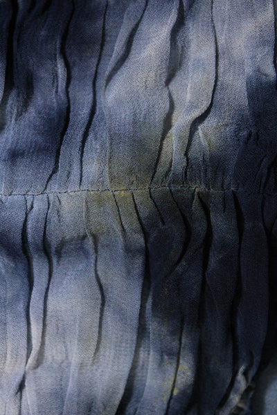 Miaou Women's Scoop Neck Tie Dye Half Sleeve Corset Top Blue Size S