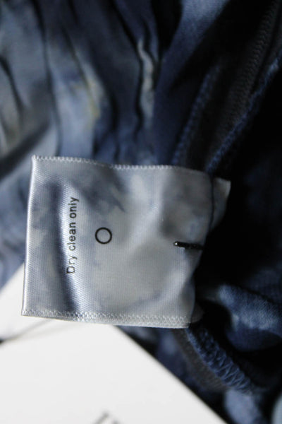 Miaou Women's Scoop Neck Tie Dye Half Sleeve Corset Top Blue Size S