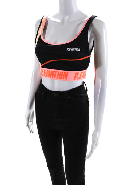 P.E Nation Women's Colorblock Sports Bra Black Size L