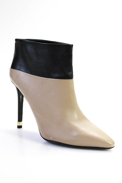 Nicholas Kirkwood Womens Leather Stiletto High Heel Booties Beige Size 40 10