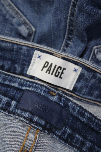 Paige Koral Womens Blue Medium Wash Mid-Rise Distress Skinny Jeans Size 26 lot 2