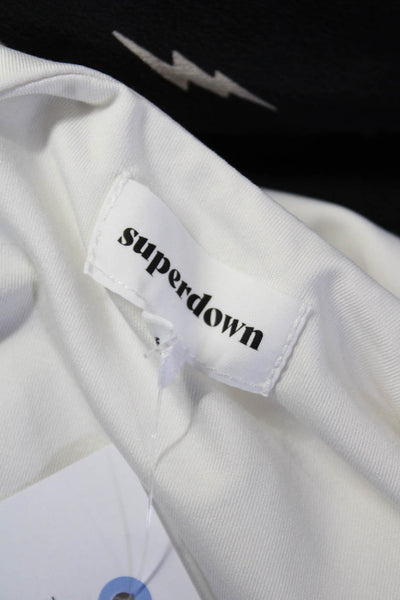 Superdown Womens Wrap Front V Neck Long Sleeved Short A Line Dress White Size XL