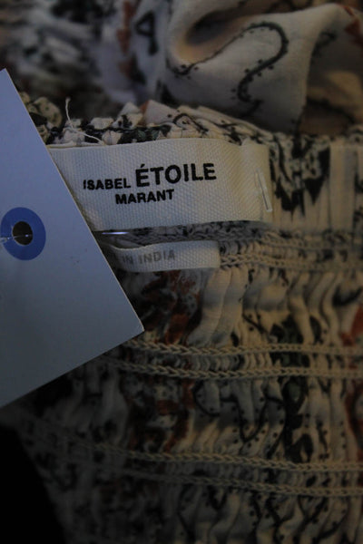 Etoile Isabel Marant Womens Cotton Geometric Print Flowy Skirt White Size 38 M