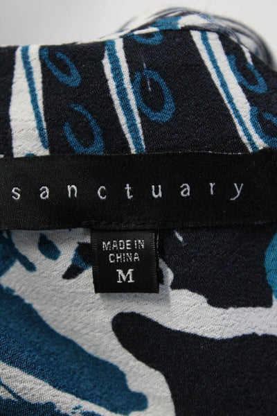 Sanctuary Womens Floral Print Shirt Dress Blue White Size Medium