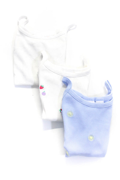 Zara Baby Girls Sun Printed Spaghetti Strap Tank Tops Blue White Size 3-4Y Lot 3
