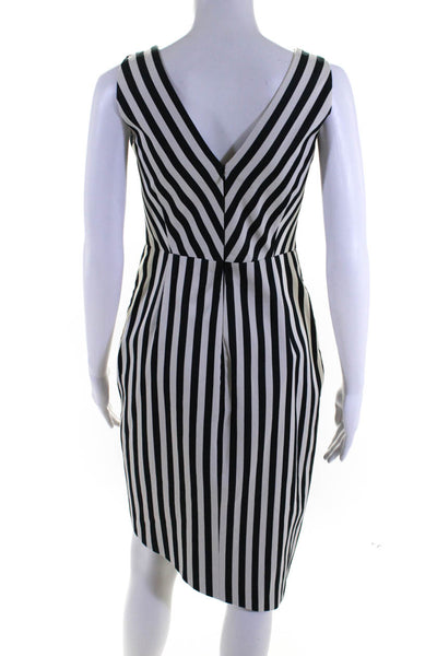 Altuzarra Women's Sleeveless V Neck Striped Sheath Dress Black White Size FR.36