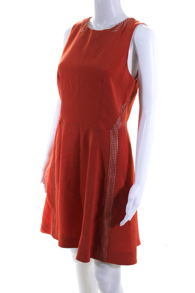 Rag & Bone Sleeveless Round Neck A Line Side Striped Short Dress Orange Size 6