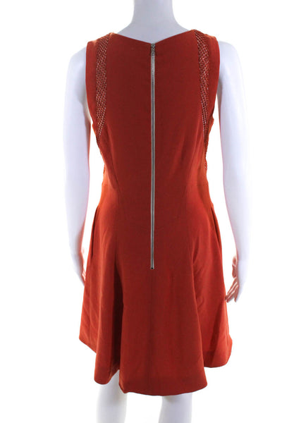 Rag & Bone Sleeveless Round Neck A Line Side Striped Short Dress Orange Size 6