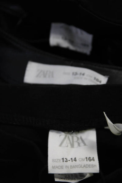 Zara Girls Ankle Leggings Faux Leather Jumpsuit Black Size 13-14 Lot 3