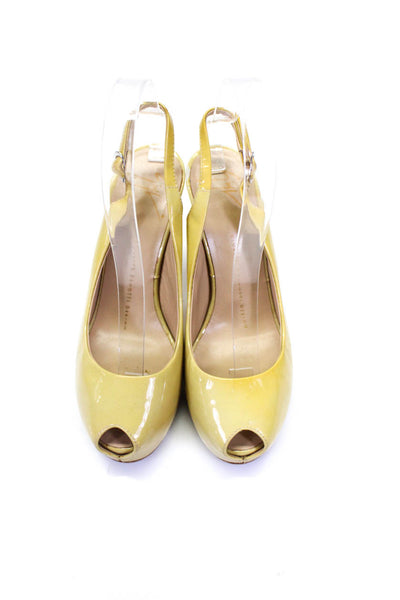 Giuseppe Zanotti Design Womens Yellow Leather Slingbacks Sandals Shoes 7.5