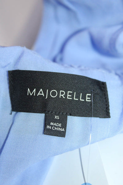 Majorelle Womens Woven Ruched Lemon Printed Halter Mini Dress Lavender Size XS