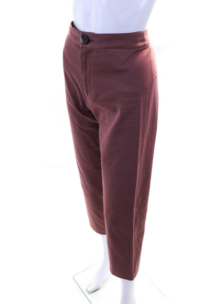Sea Womens Woven High Rise Straight Leg Pants Trousers Mauve Pink Size 2