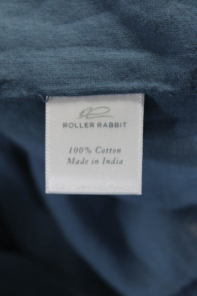 Roller Rabbit Girls Pleat Floral Embroider Button Short Sleeve Dress Blue Size 8