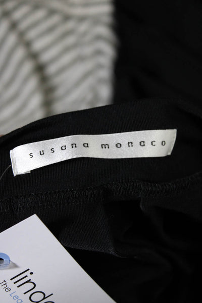 Susana Monaco Women's Pleated Knee Length Full Skirt Black Size L