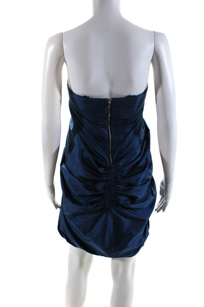 3.1 Phillip Lim Womens Silk Ruche Ruffle Bubble Hem Sleeveless Dress Blue Size 2