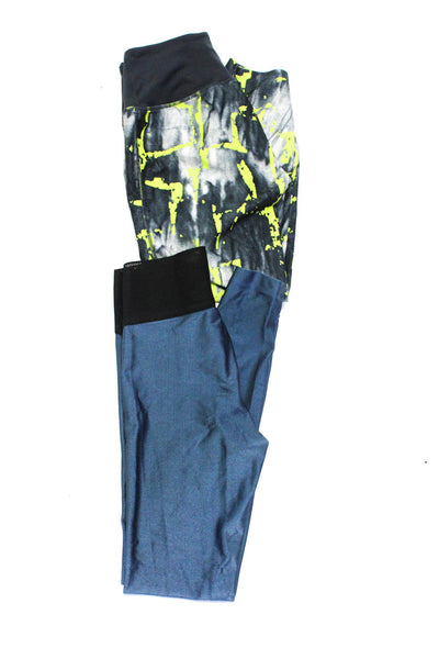 Koral Prism Sport Womens Printed Luster Leggings Blue Gray Yellow