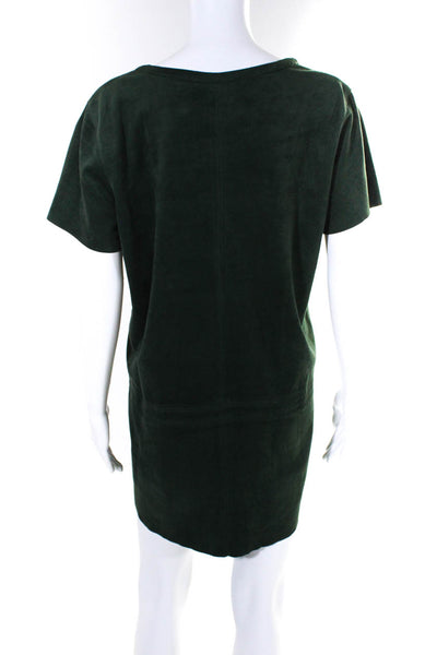 Olivaceous Womens Darted Short Sleeve Round Neck A-Line Midi Dress Green Size 1