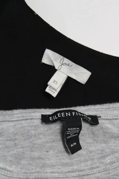 Eileen Fisher Joie Womens Short Sleeve Stripe T-Shirt Dress Gray Size XS M Lot 2