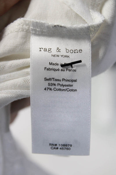 Rag & Bone Womens Sheer Jersey Knit Short Sleeve Tee T-Shirt White Size XXS