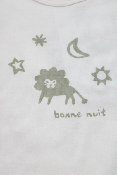 Bonpoint Baby Short Sleeved Round Neck Shorts One Piece  White Size 12 M