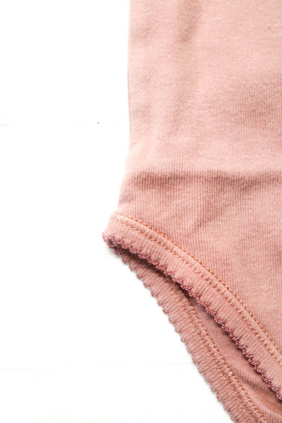 Bonpoint Baby Cotton Round Neck Short Sleeved One Piece  Pink Size 12 M