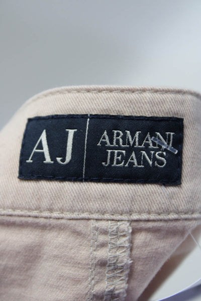 Armani Jeans Womens Light Brown Cotton Front Slit Midi Denim Skirt Size 10