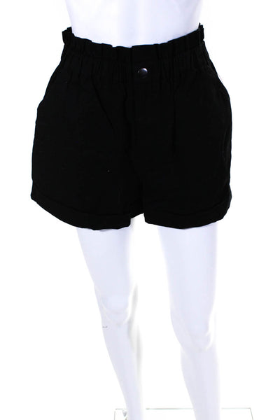 Danielle Bernstein Women's Cotton Paperbag Shorts Black Size S