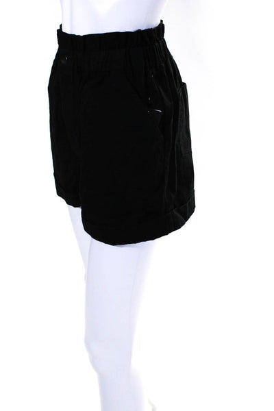 Danielle Bernstein Women's Cotton Paperbag Shorts Black Size S