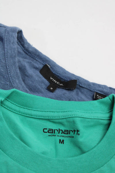Vince Carhartt Mens Short Sleeve Tee Shirts Blue Green Size Medium Lot 2