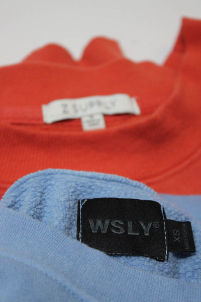 Z Supply Wsly Womens Sweaters Orange Blue Size Small Extra Small Lot 2