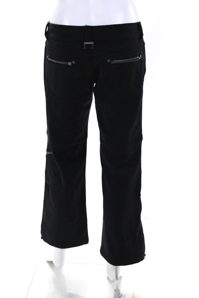 Athleta Womens Snapped Buttoned Mid-Rise Darted Bootcut Pants Navy Size 4P