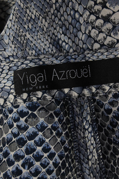 Yigal Azrouel Women's Animal Print Slim Fit Mid Rise Pants Blue Size 6